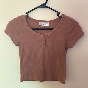 Dusty rose crop top; XS